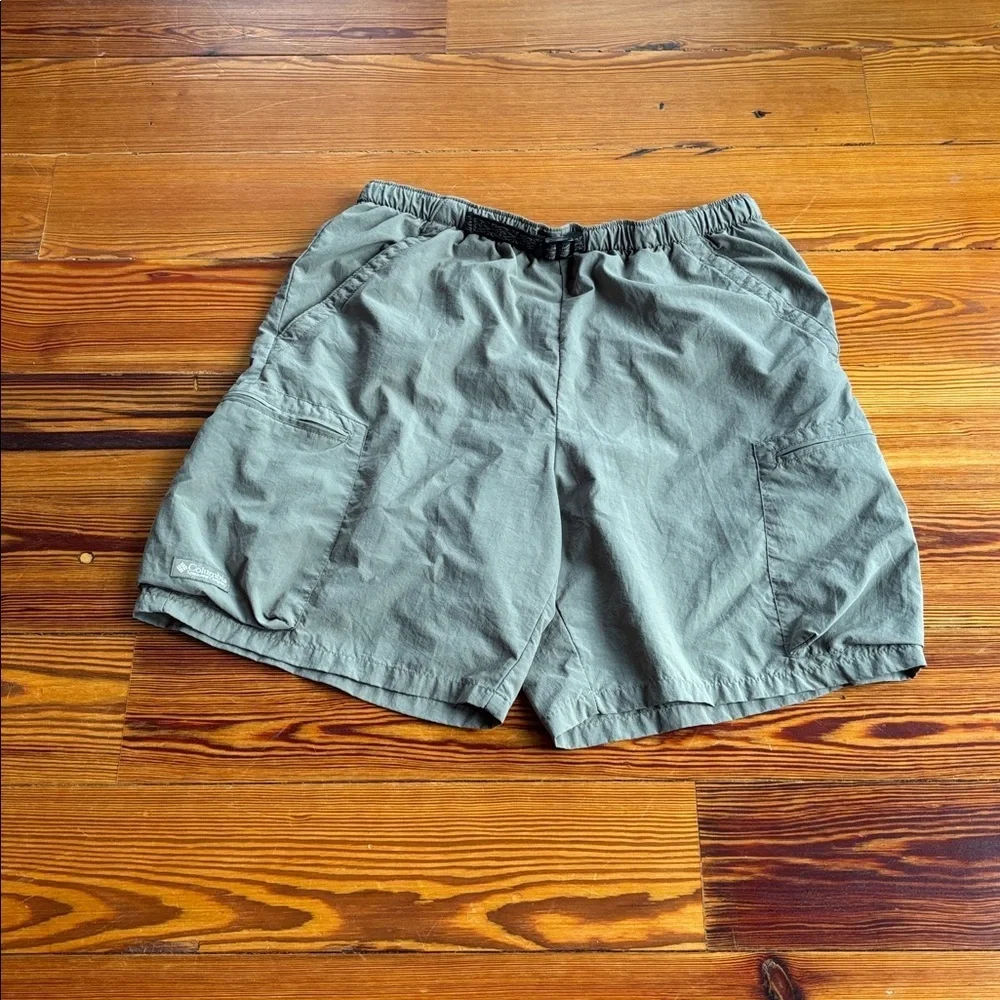 Columbia Men's Packable Belted Cargo Swim Trunks In Green Size Medium